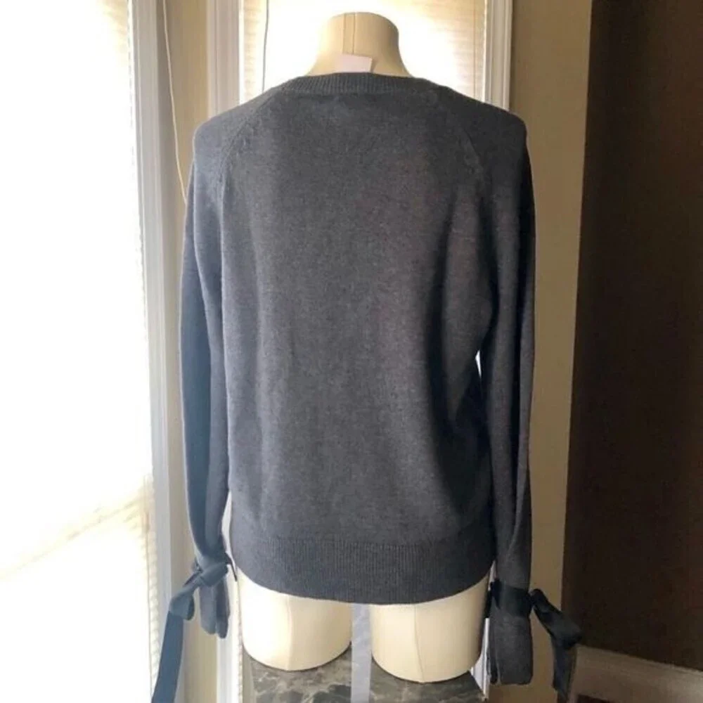 J.Crew woven Tie Bell Sleeve Pullover NWT